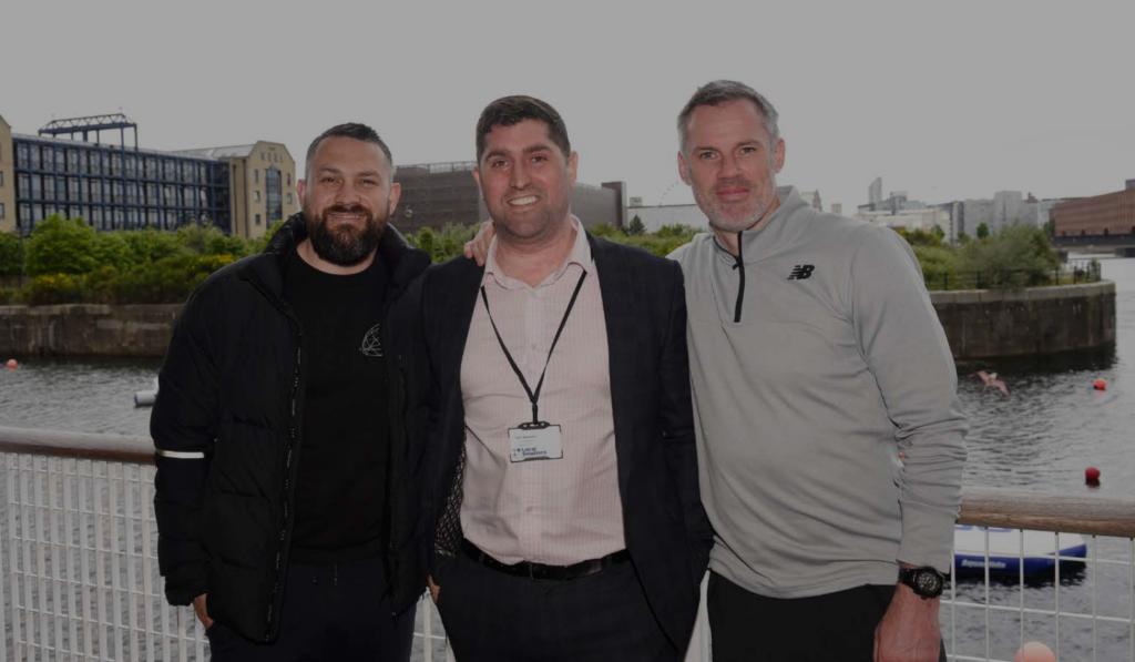 World Champion Boxer Natasha Jonas, Local Solutions Chief Executive Tom Harrison and Liverpool Football Club ex-player Jamie Carragher poses for a picture after opening Summer at Liverpool Watersports Centre.